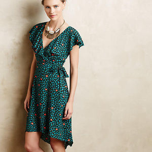 ANTHROPOLOGIE*HD in PARIS Ruffled Wrap Dress 2 NWT